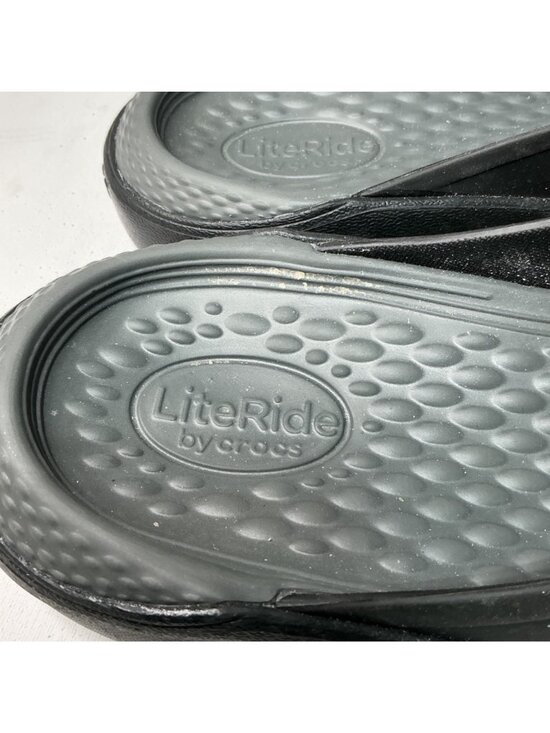 Crocs LiteRide Black & Gray Flip Flops M11 Lightweight Sandals For Men main image 7